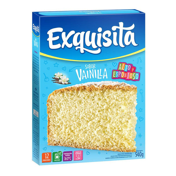 Pampa Direct Exquisita Vanilla Cake Soft & Smooth Bizcochuelo Ready to Bake Just Add Eggs, Milk & Bake!, 540 g / 19 oz box