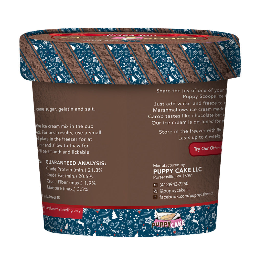 Puppy Cake Puppy Scoops Ice Cream Mix - Christmas Hot Carob, Cup Size, 2.32 oz