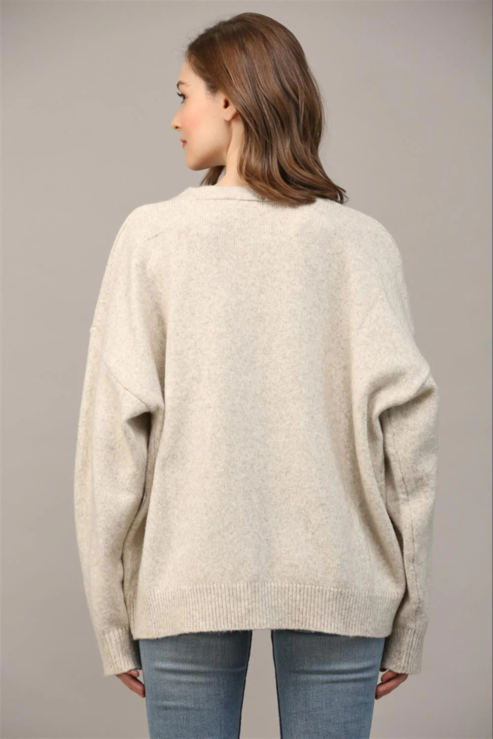 Ruby & Jenna Women's Front Pocket Sweater Cardigan