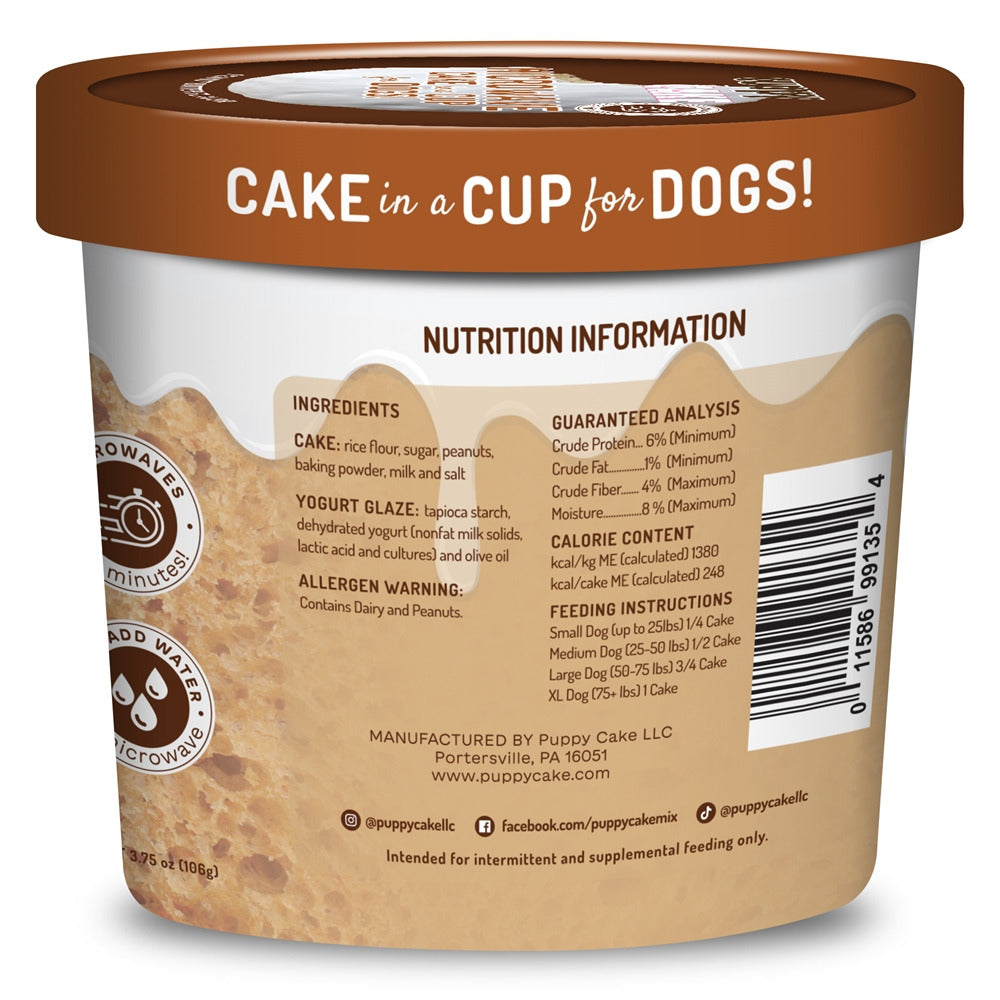 Puppy Cake Cuppy Cake - Microwave Cake in A Cup for Dogs - Peanut Butter Flavor