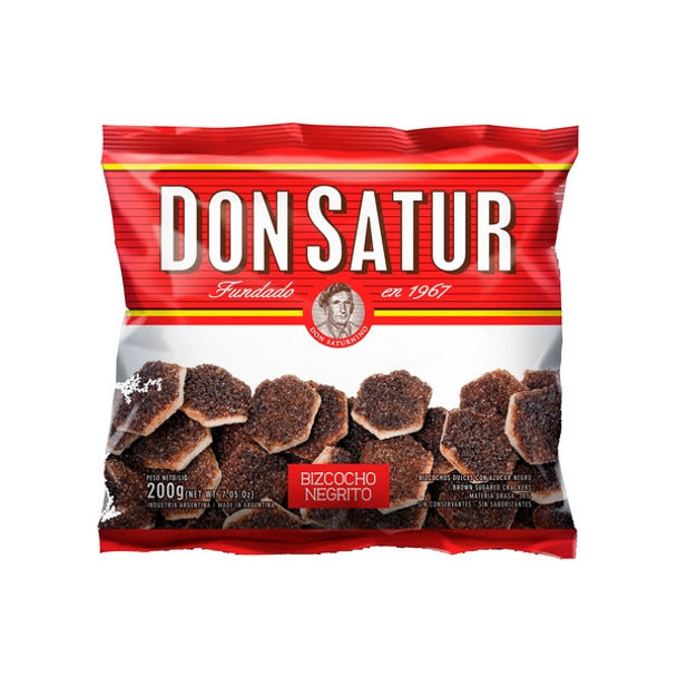 Pampa Direct Don Satur Classic Sweet Biscuits Bizcochos Negros Tortita Negra Azúcar Morena, 200 g / 7.1 oz (pack of 3)