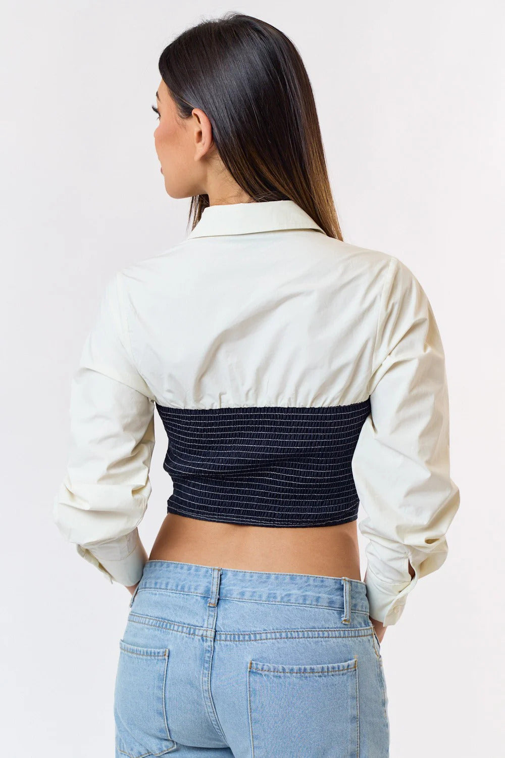 Ruby & Jenna Women's Denim Layered Crop Top