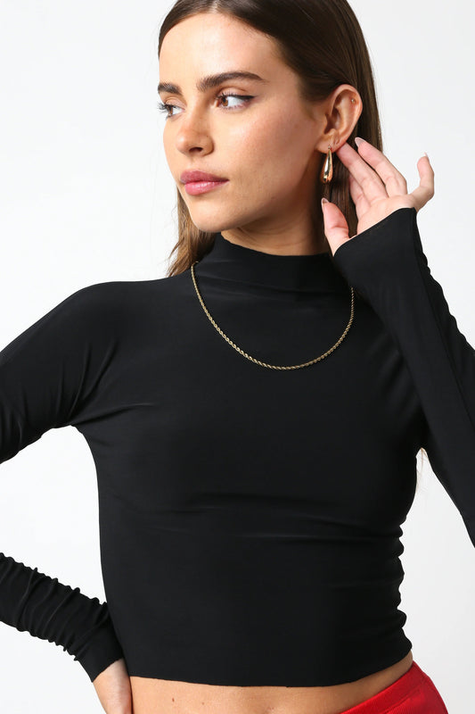 Ruby & Jenna Women's Slinky Mock Neck