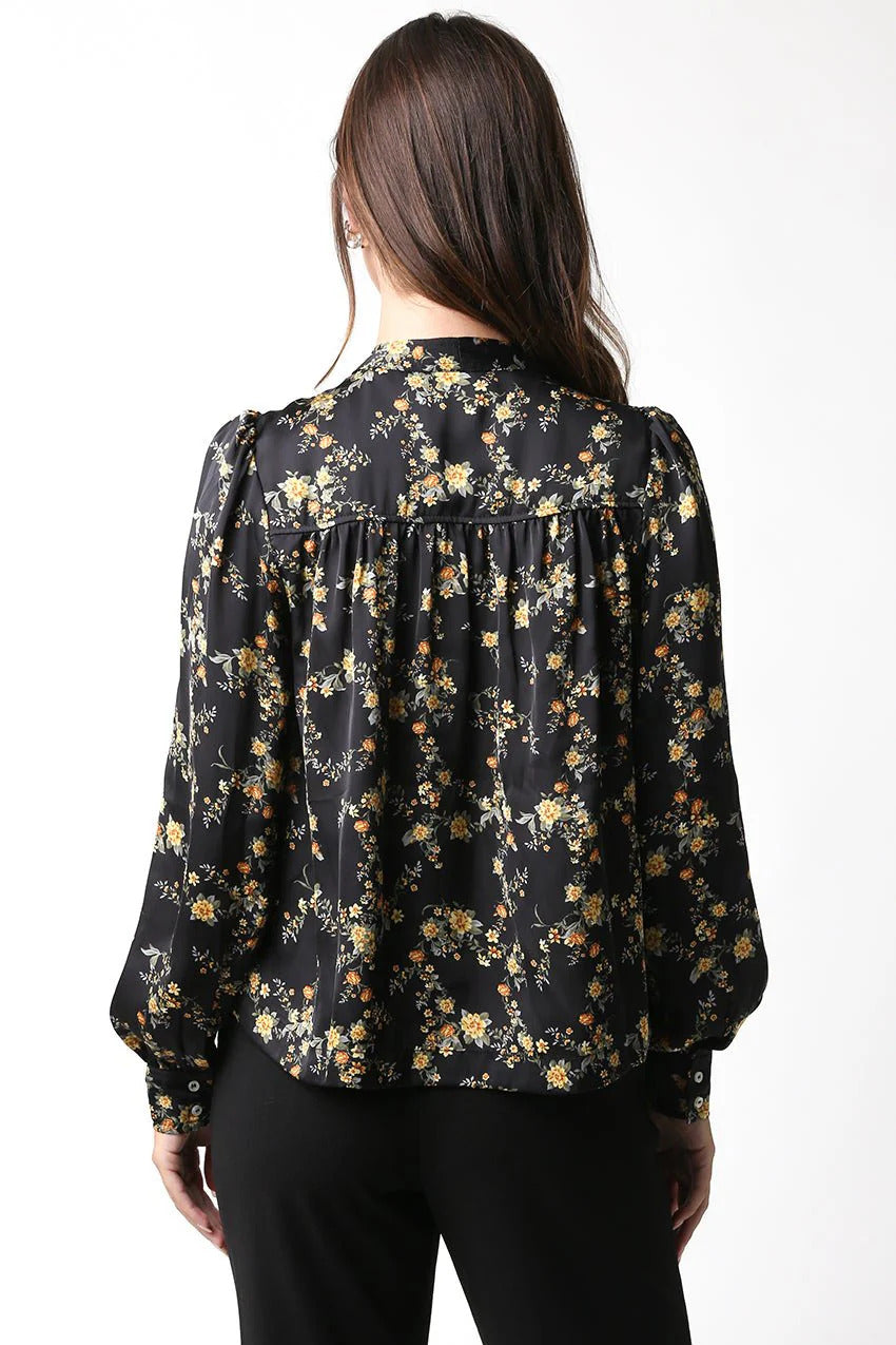 Ruby & Jenna Women's Long Sleeve Printed Top