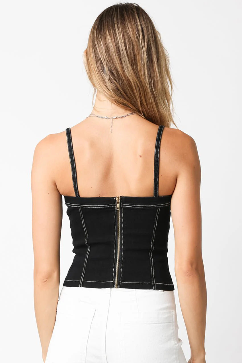 Ruby & Jenna Women's Denim Stretch Tank