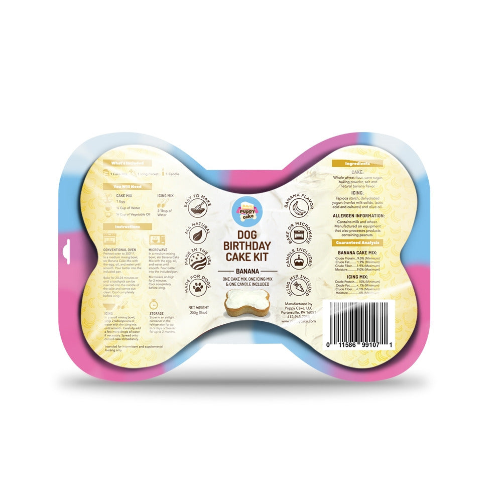 Puppy Cake Dog Birthday Cake Kit - Banana