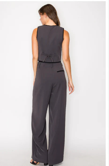 Ruby & Jenna Women's Pant With Contrast Edge