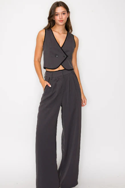 Ruby & Jenna Women's Double Breasted Vest