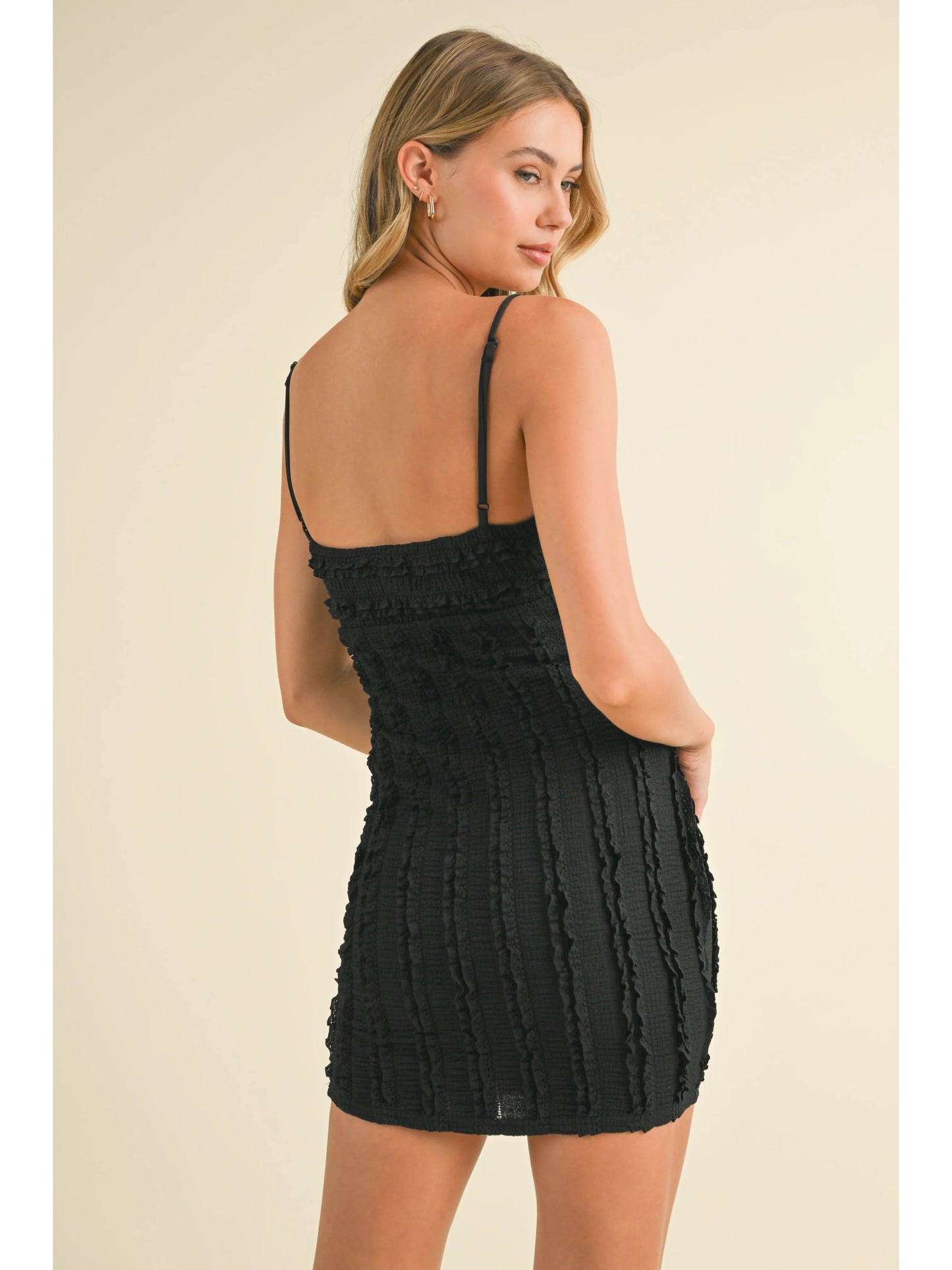 Ruby & Jenna Women's Tiny Ruffle Mini Dress