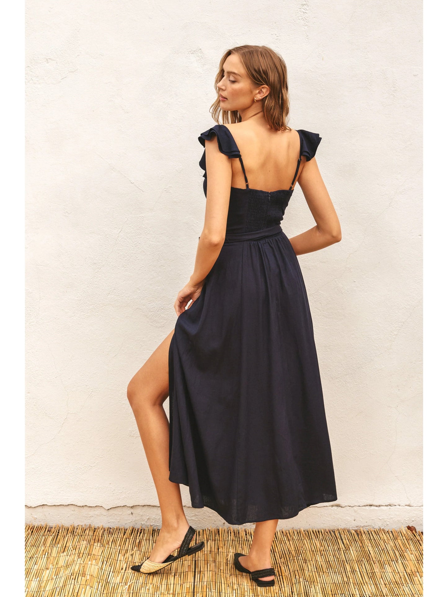 Ruby & Jenna Women's Bustier Ruffle Dress