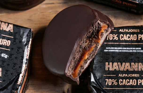 Pampa Direct Havanna Alfajor 70% Dark Cacao Chocolate with Dulce de Leche (box of 9)