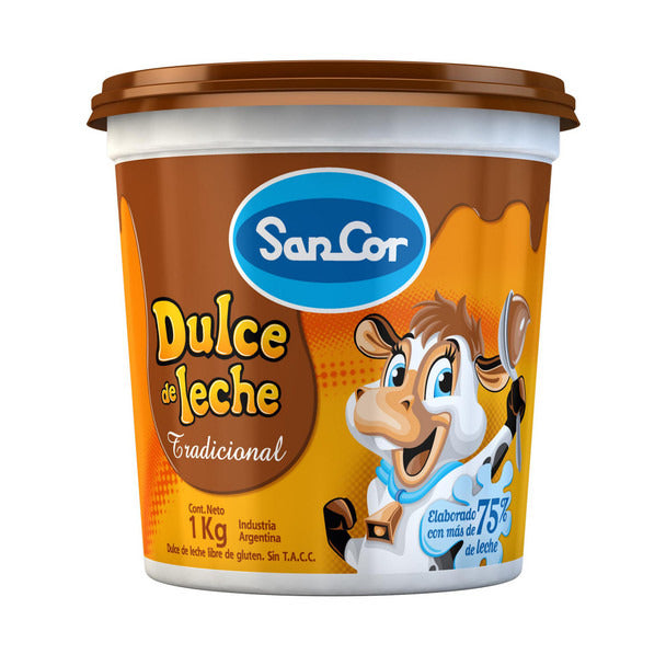 Pampa Direct Sancor Classic Creamy Dulce de Leche Family Size - Gluten Free, 1 kg / 2.2 lb plastic bin