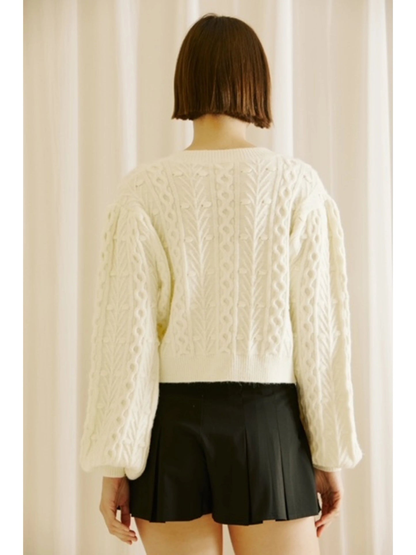 Ruby & Jenna Women's Tie Bow Front Sweater