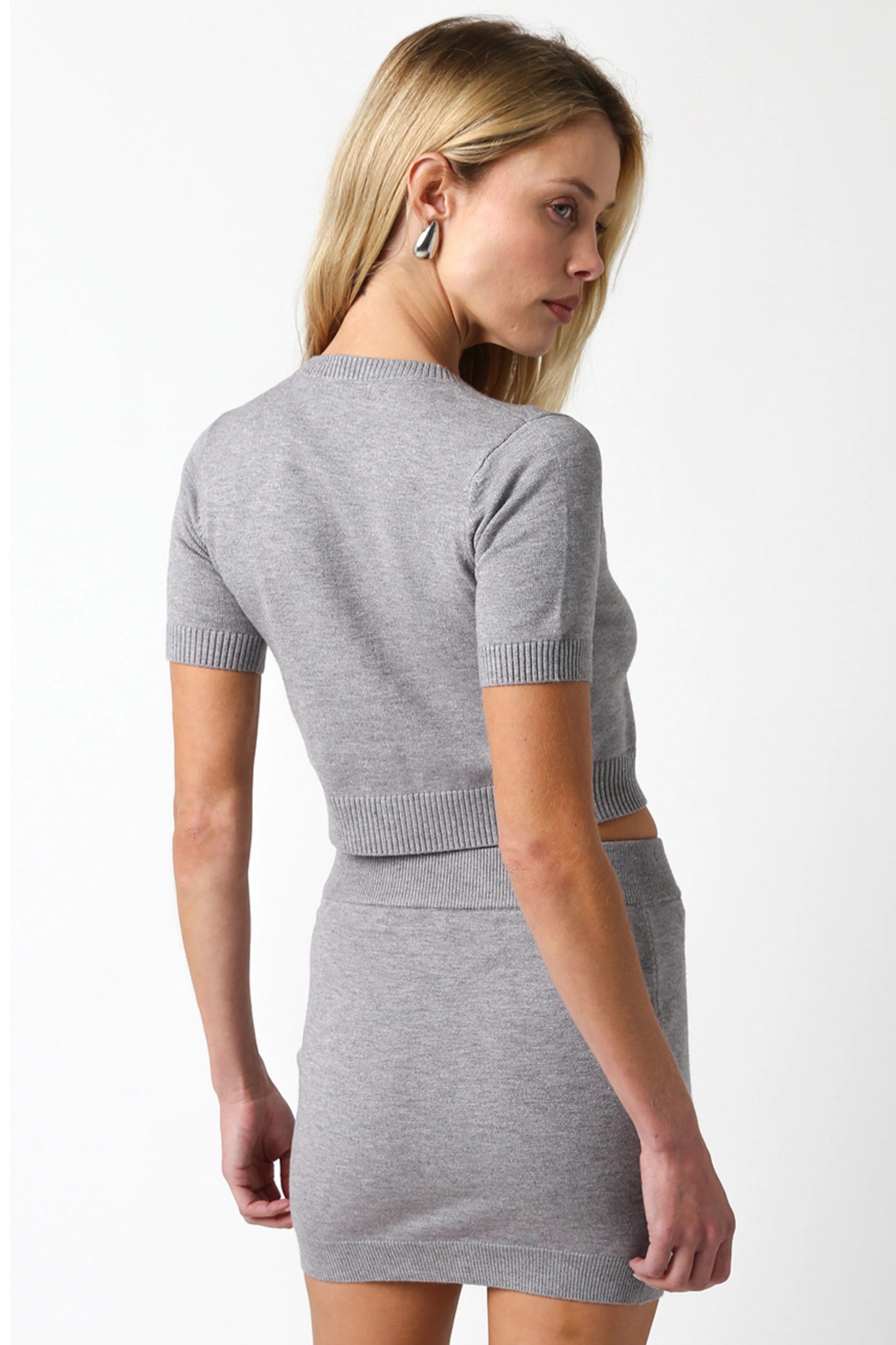 Ruby & Jenna Women's Short Sleeve Cropped Cardigan