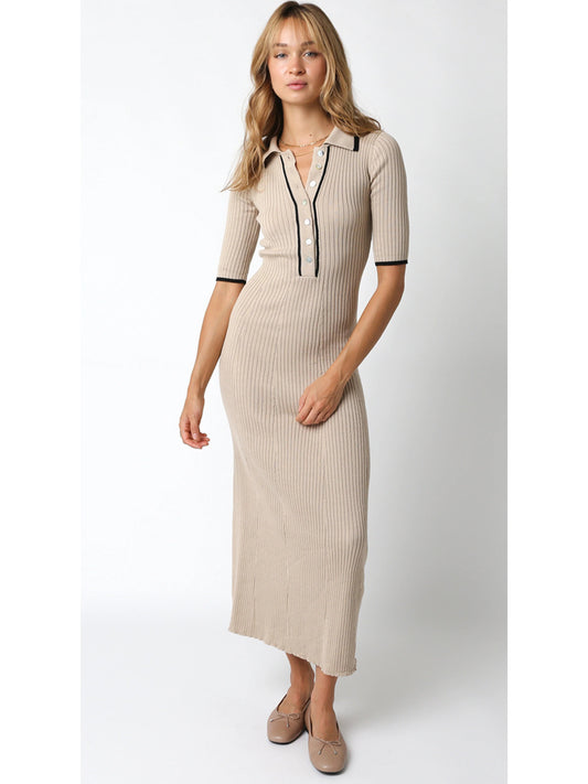 Ruby & Jenna Women's Collared Maxi Dress