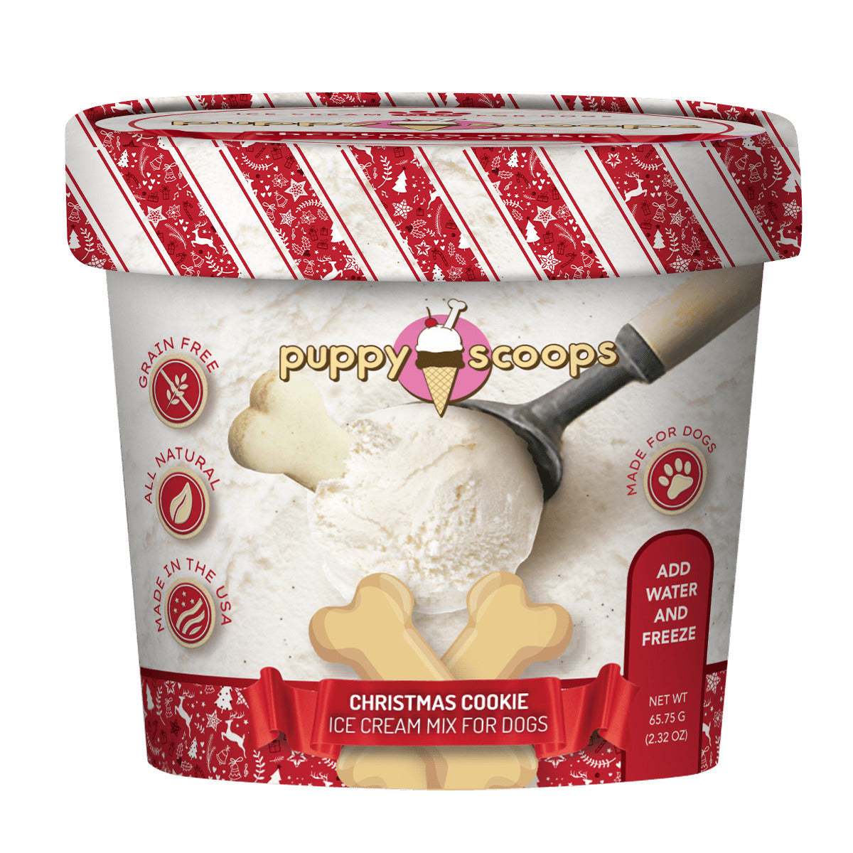 Puppy Cake Puppy Scoops Christmas Sample Pack - 4 Holiday Themed Ice Cream Flavors