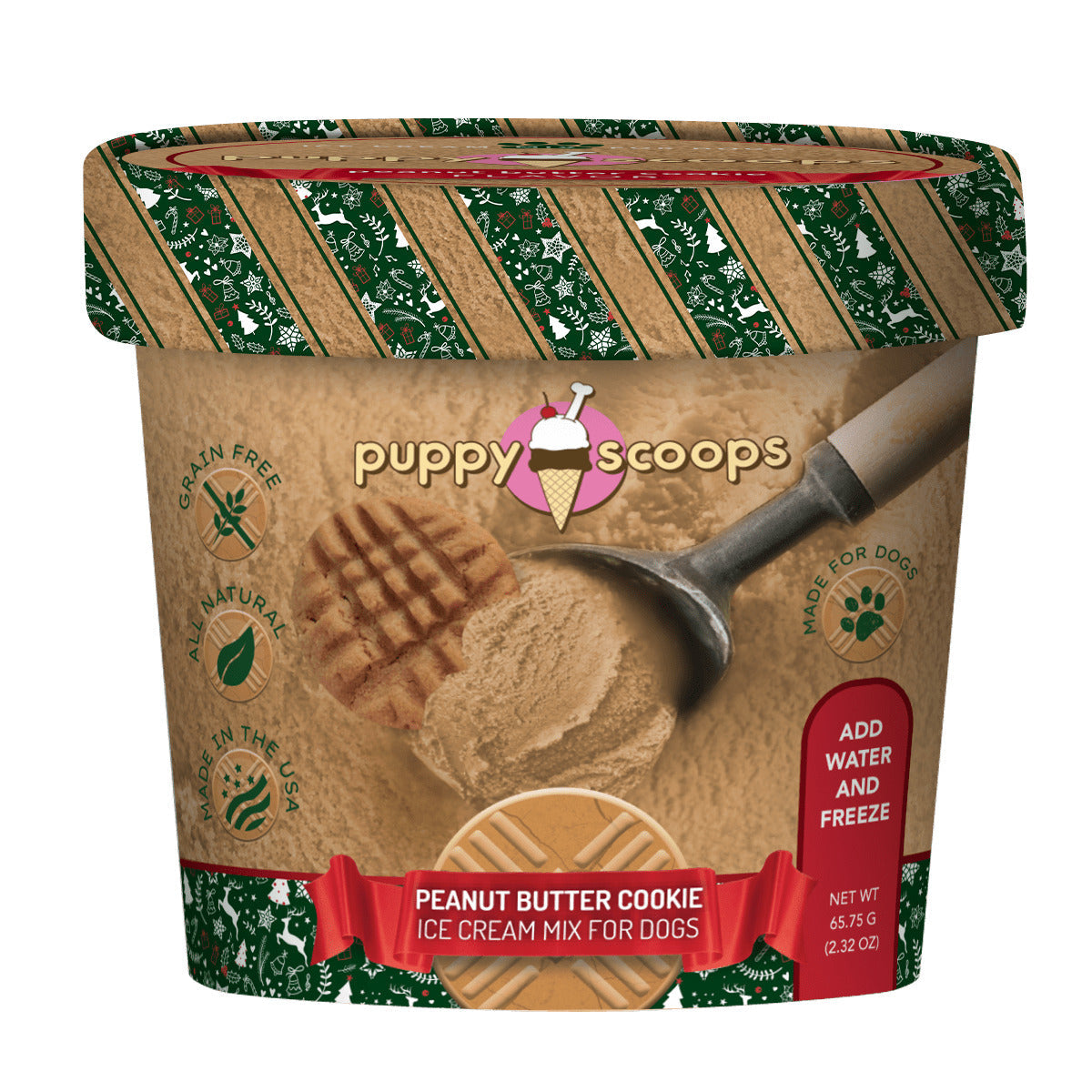 Puppy Cake Puppy Scoops Christmas Sample Pack - 4 Holiday Themed Ice Cream Flavors