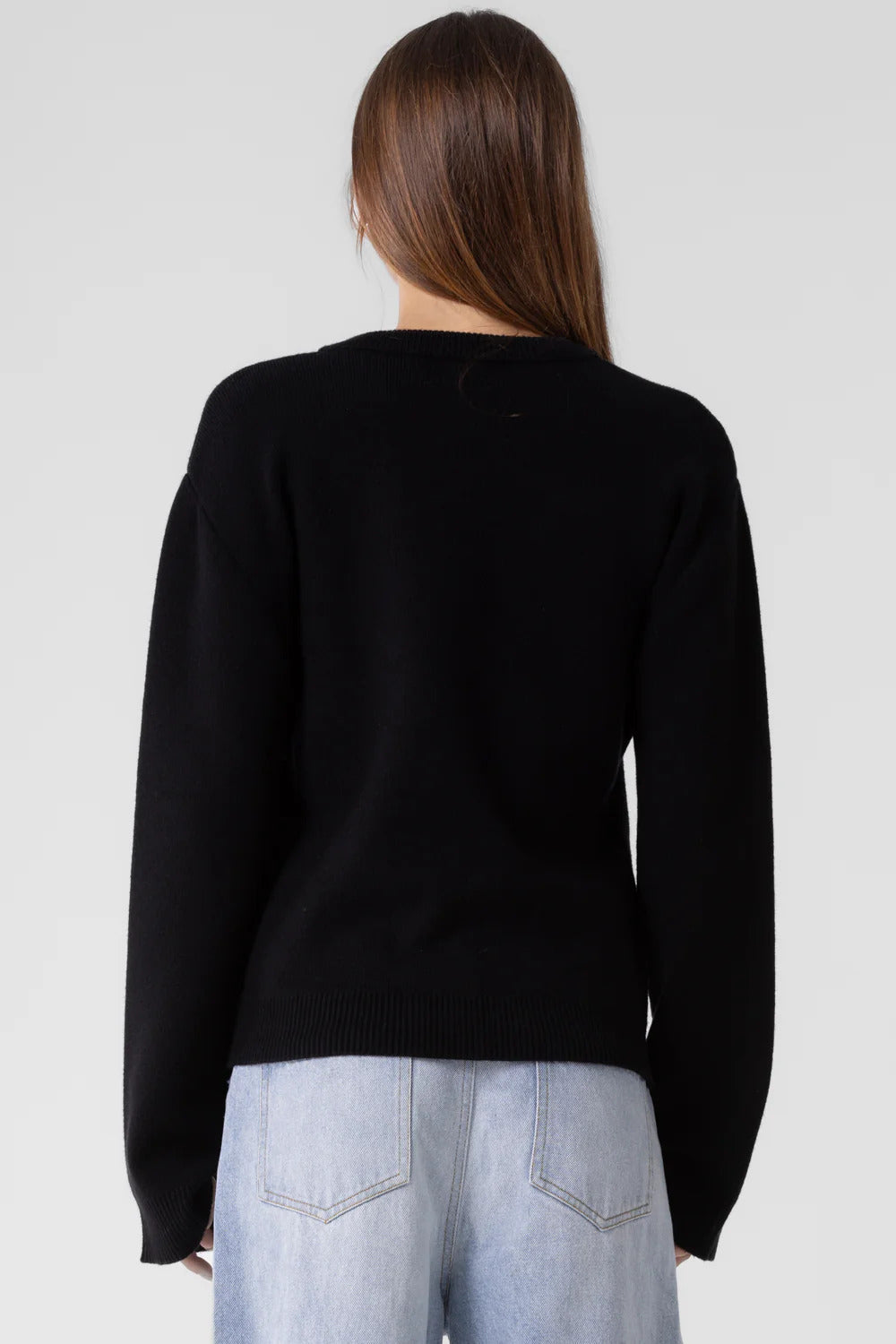 Ruby & Jenna Women's U Neck Fitted Cardigan