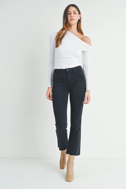Ruby & Jenna Women's Just Black- HR Tonal Crop Flare