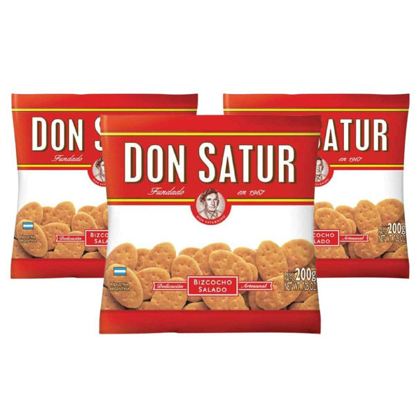Pampa Direct Don Satur Classic Biscuits Bizcochos, 200 g / 7.1 oz (pack of 3)