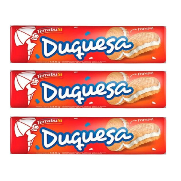 Pampa Direct Duquesa Galletitas Vanilla Cookies with Lemon Filling, 115 g / 4.05 oz (pack of 3)