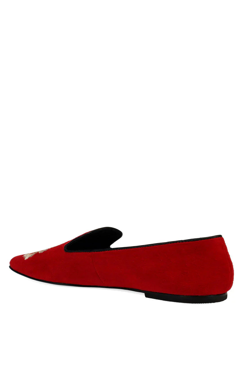 Natori Edda Suede Embroidered Loafer