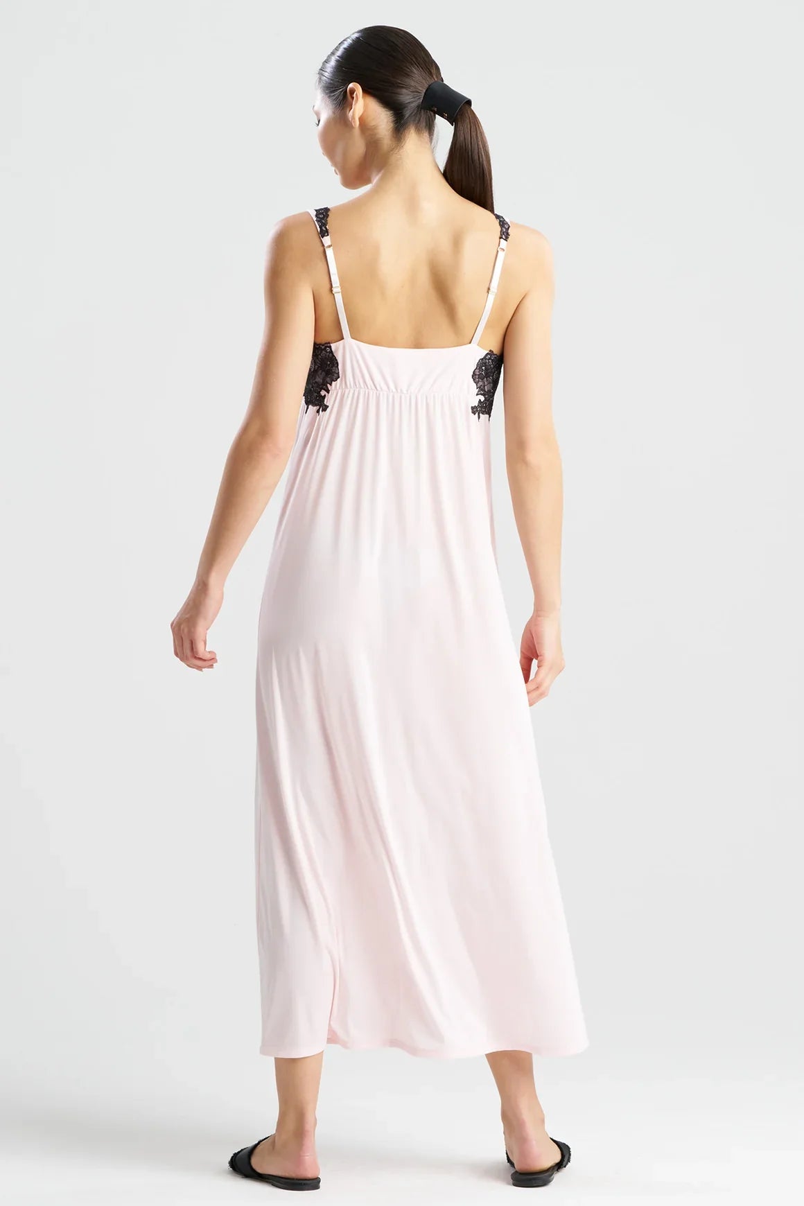 NATORI Enchant Lace Applique V-Neck Slip Dress