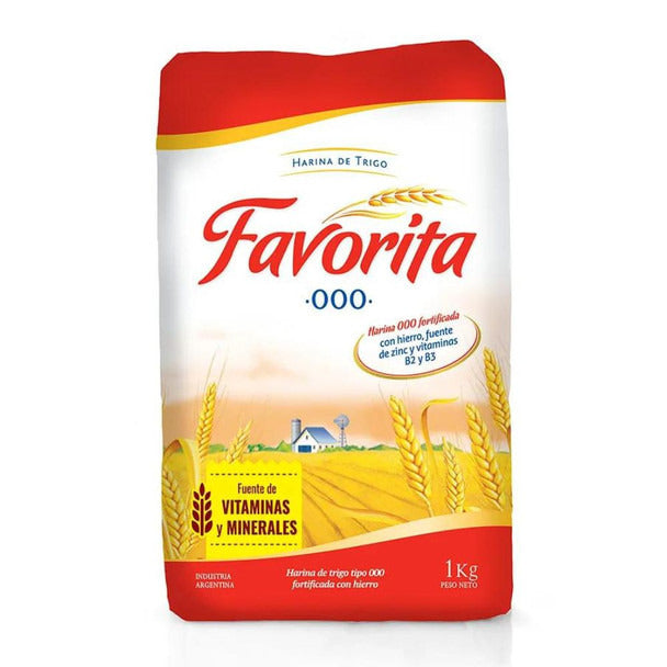 Pampa Direct Favorita Coarser 000 Wheat Flour Harina with Vitamins Excellent for Cooking and Baking, 1 kg / 2.2 lb