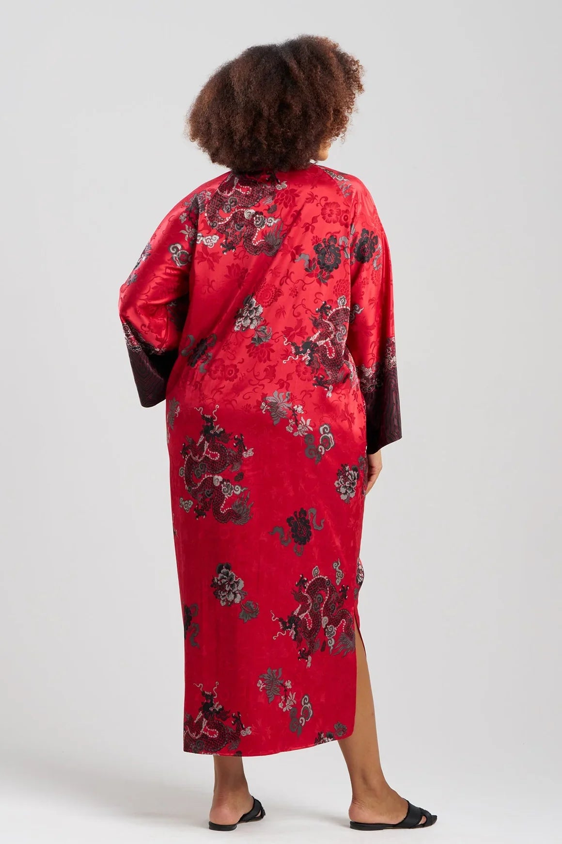NATORI Imperial Dragon Jacquard Zip Caftan