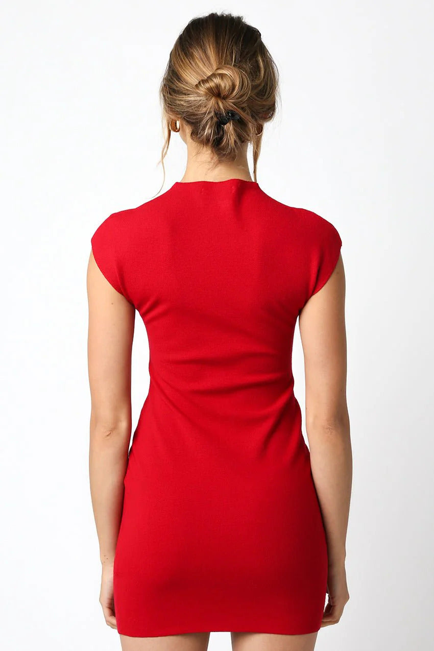 Ruby & Jenna Women's Sleeveless High Neck Dress