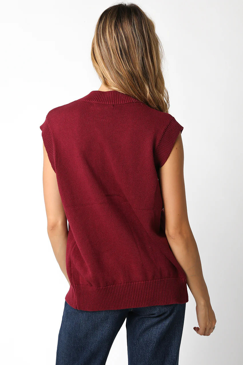 Ruby & Jenna Women's Buttondown Sweater Vest