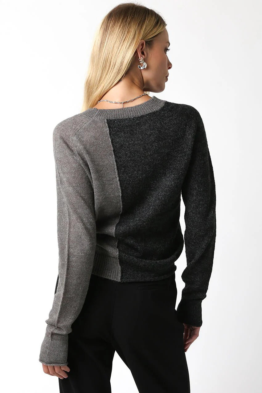 Ruby & Jenna Women's Two Tone Sweater