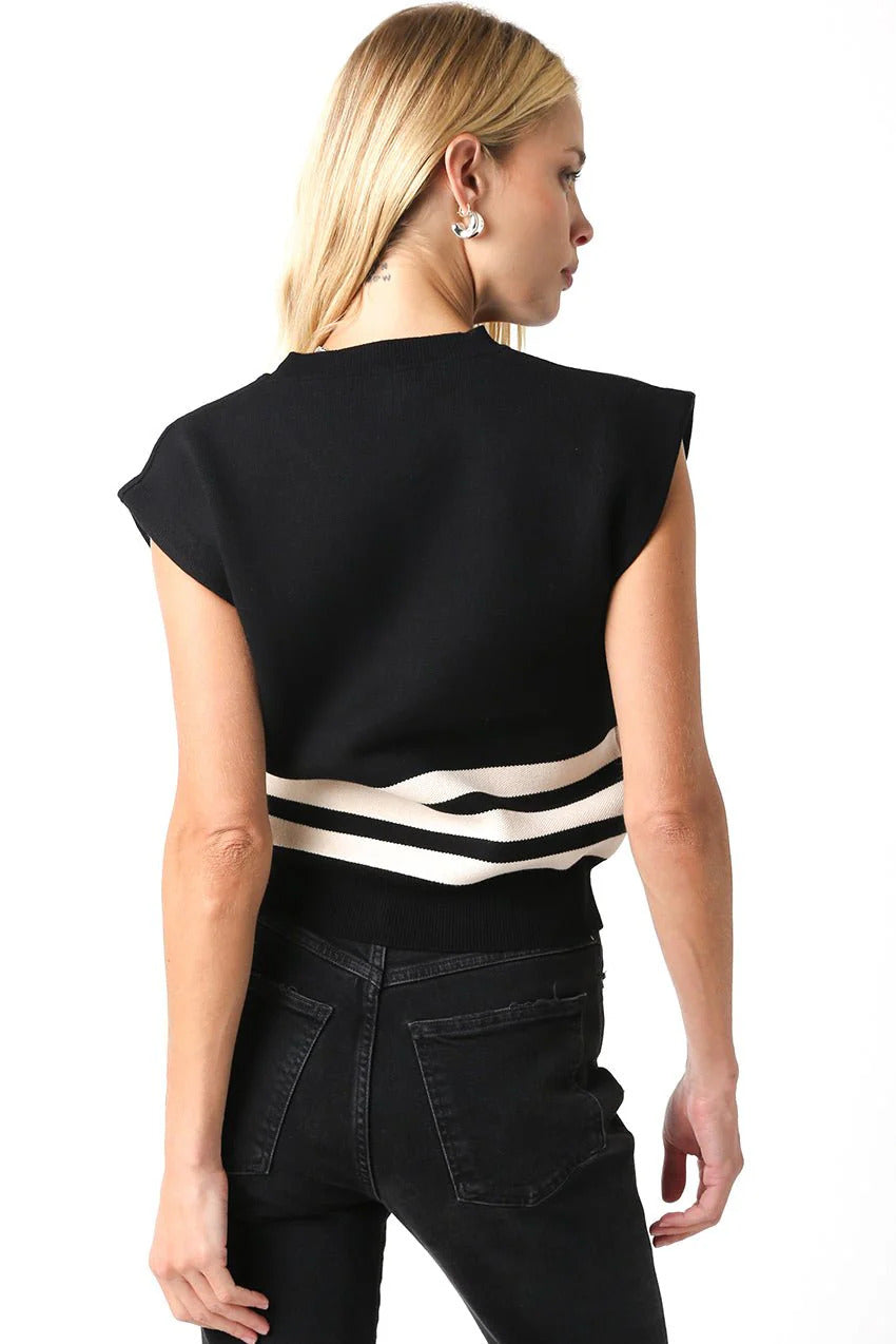 Ruby & Jenna Women's Stripe Bottom Sweater Vest