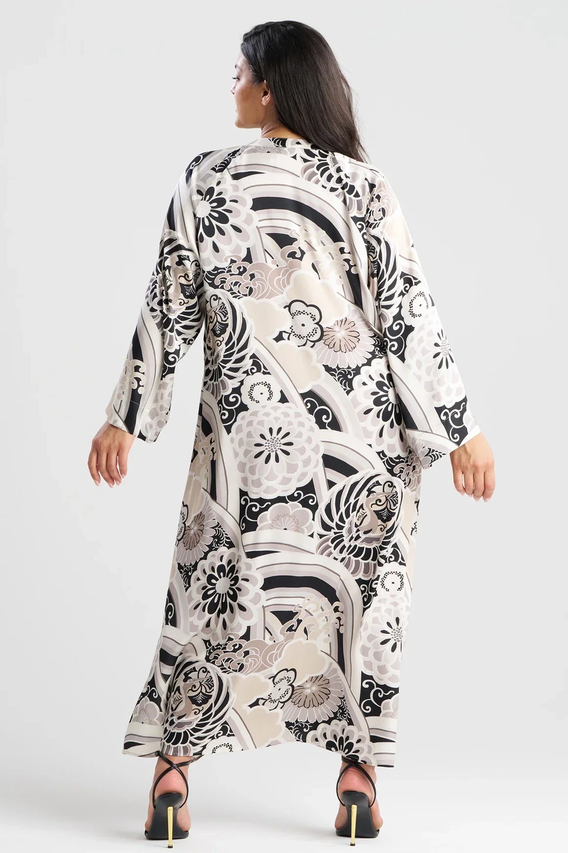 NATORI Medallion Zip Caftan - Black