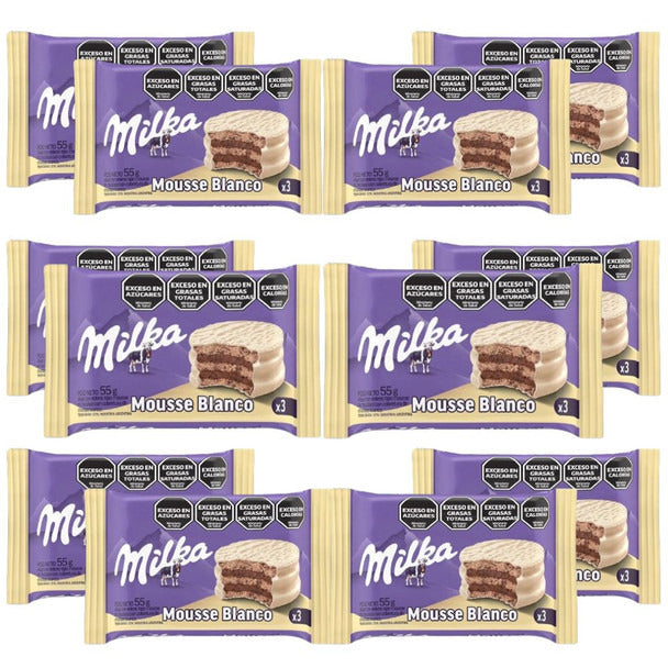 Pampa Direct Milka Alfajor Triple White Chocolate with Chocolate Mousse, 55 g / 2 oz (pack of 12)
