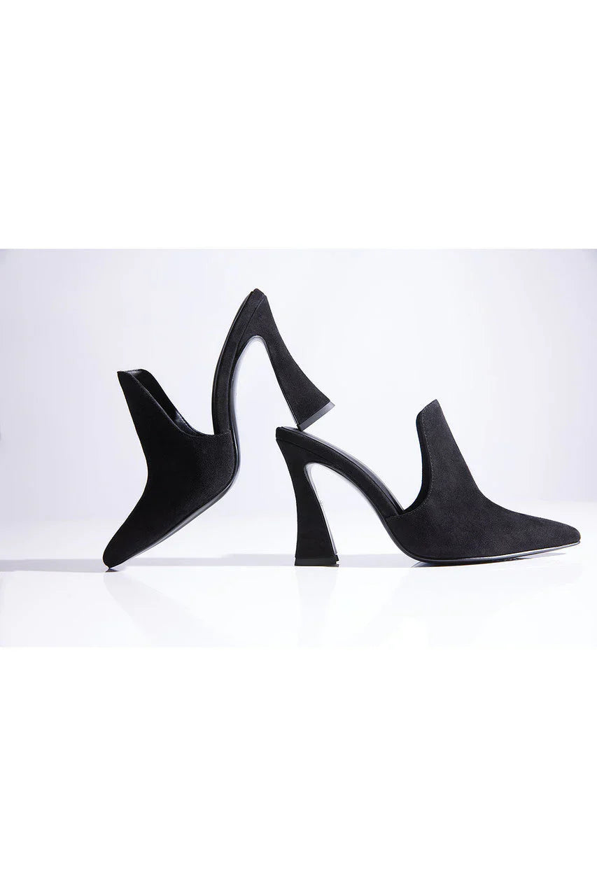 Natori Minh Suede Heel Mule - Black
