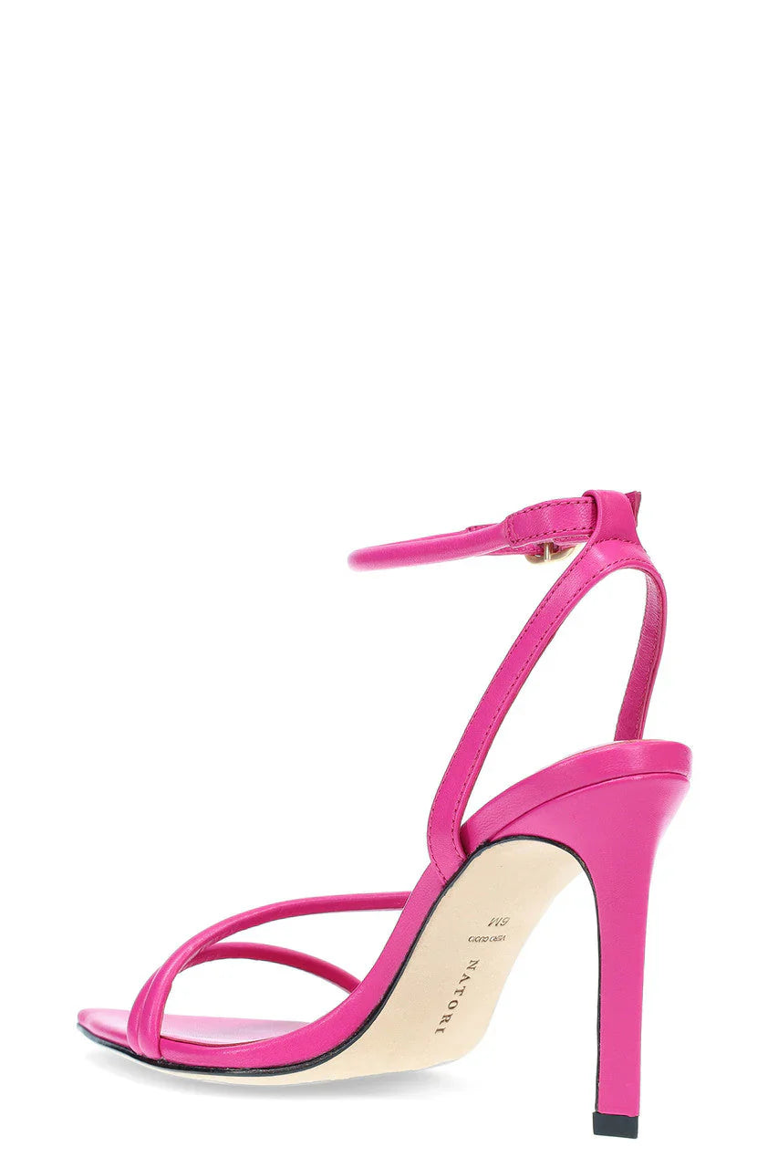 Natori Reiki Nappa Leather Ankle Strap Heel - Dragon Fruit