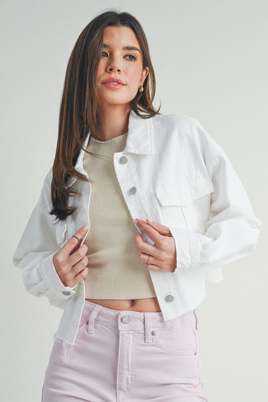 Ruby & Jenna Women's Cargo Denim Jacket