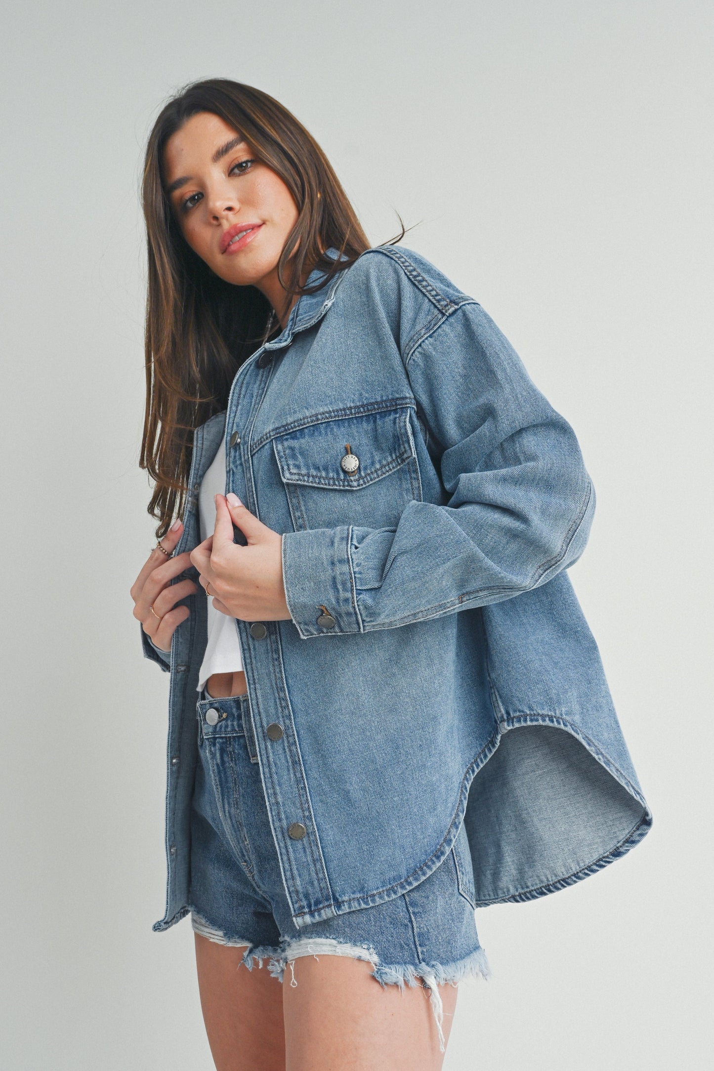 Ruby & Jenna Women's Denim Shacket