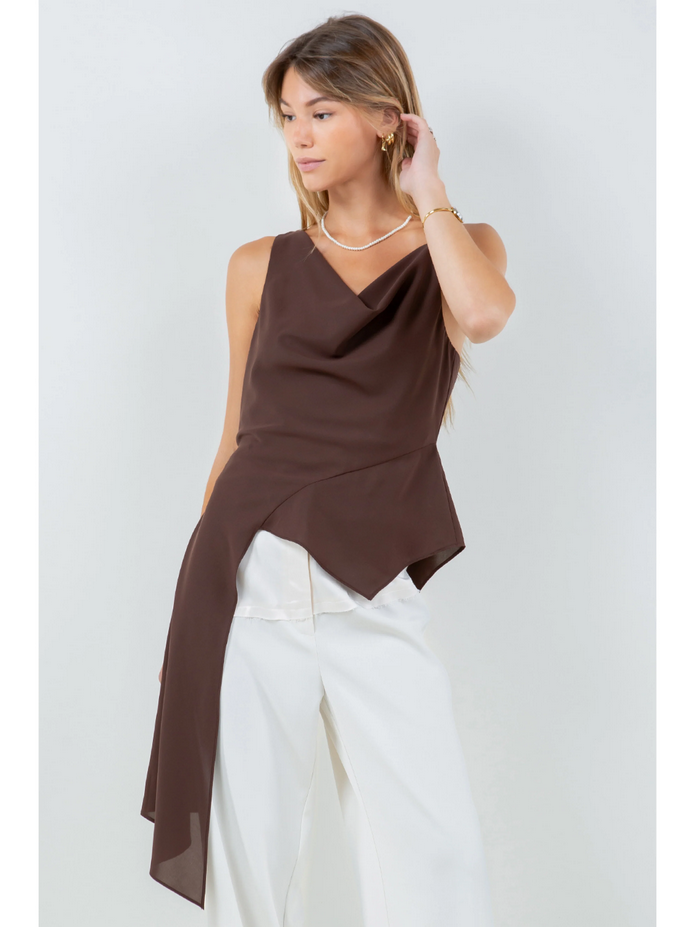 Ruby & Jenna Women's Cami Top Asymmetric Shoulder