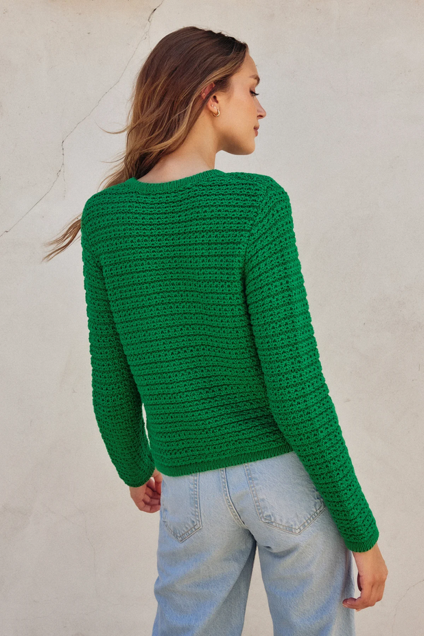 Ruby & Jenna Women's Thick Sweater With Gold Buttons