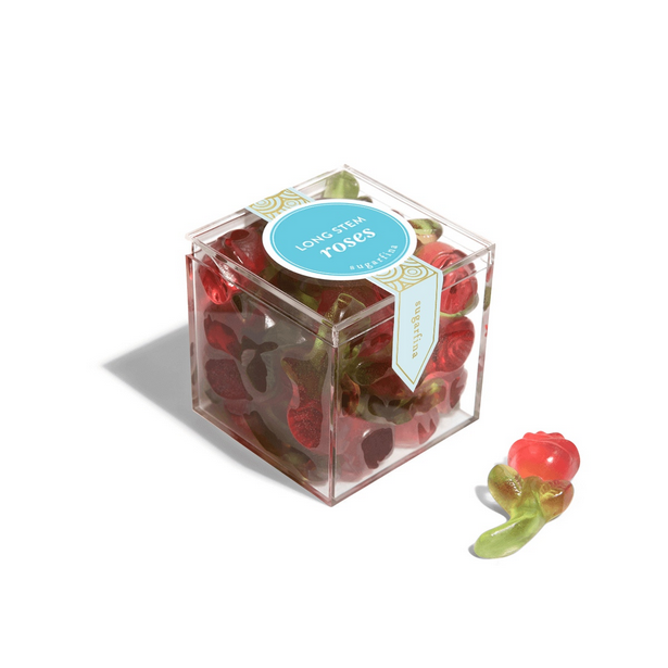 Sugarfina Long-Stem Roses Cherry Gummy - Small Candy Cube