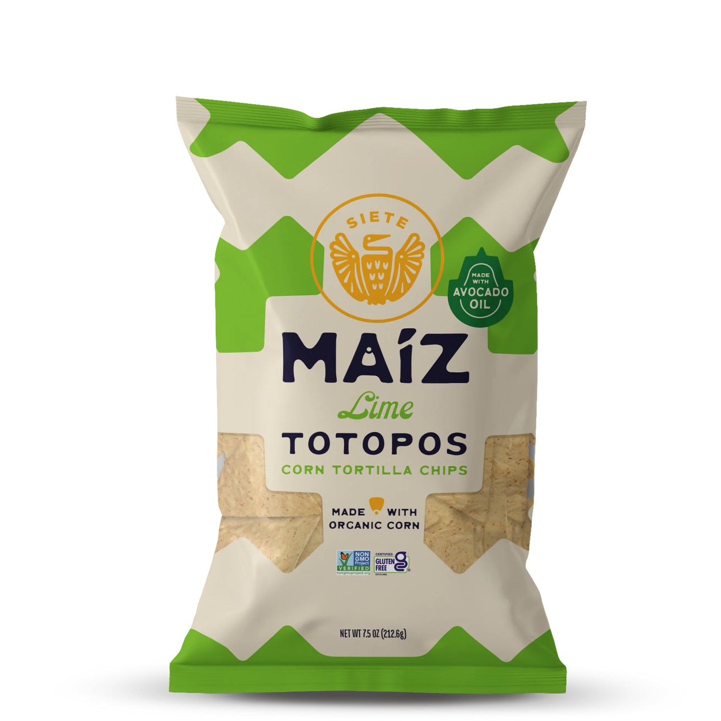 Siete Foods Maíz Lime Totopos Corn Tortilla Chips 7.5oz - 6 Bags