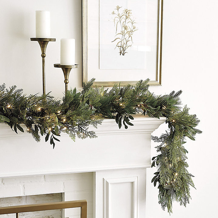 Ballard Designs Prelit Mixed Cedar 6' Garland