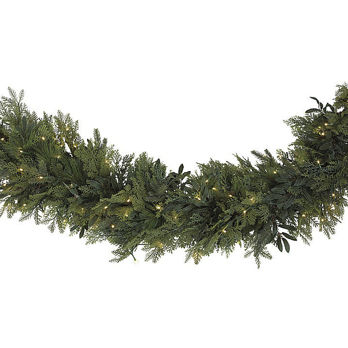 Ballard Designs Prelit Mixed Cedar 6' Garland