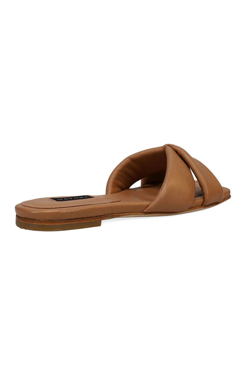 Natori Vitta Nappa Leather Slide Sandals - doe