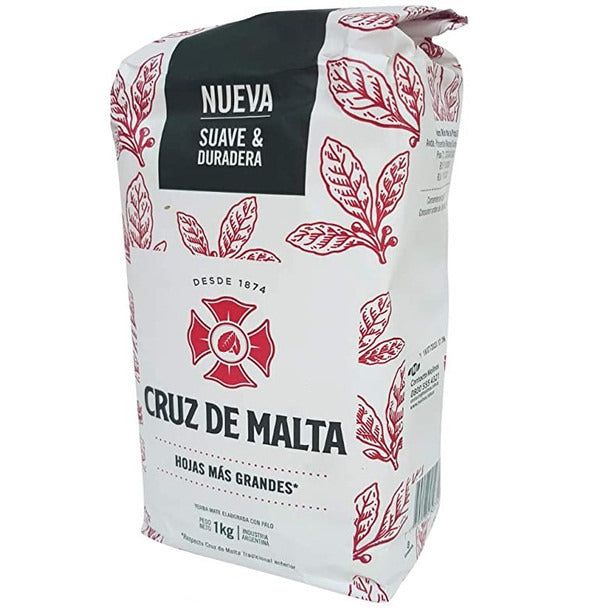 Pampa Direct Cruz de Malta Yerba Mate Wide Leaf - Since 1874 (1 kg / 2.2 lb)