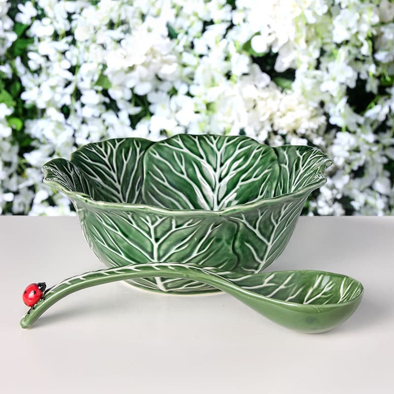 Cracker Barrel Cabbage Serving Bowl with Ladle