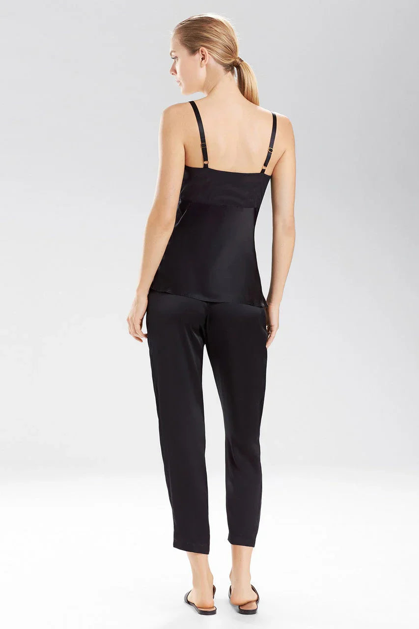 Natori Rose Parfait Camisole with Lace - Black