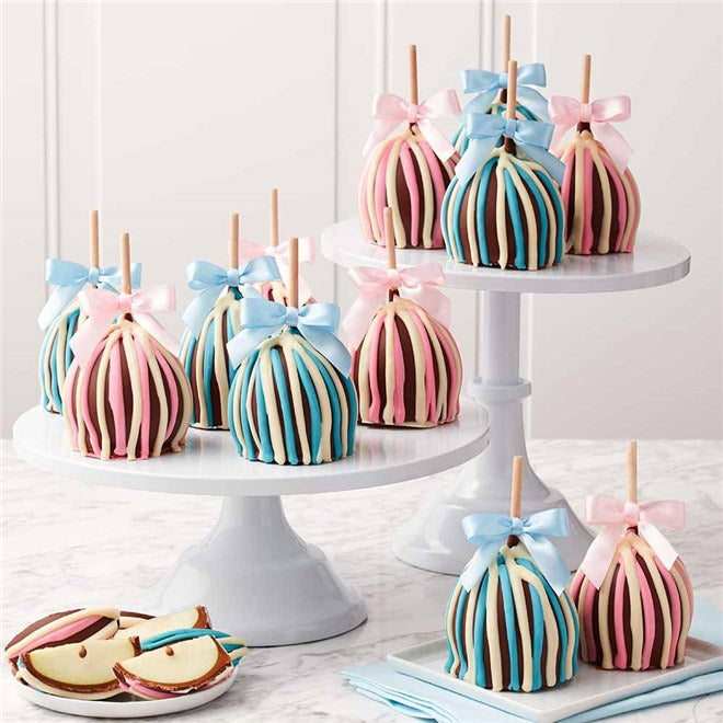 Mrs Prindables Baby Blue & Baby Pink Triple Chocolate Caramel Apple 12-Pack